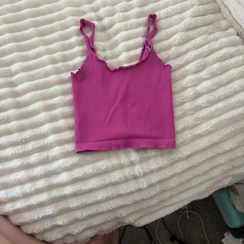 Nikibiki Fuchsia Ribbed Crop Top